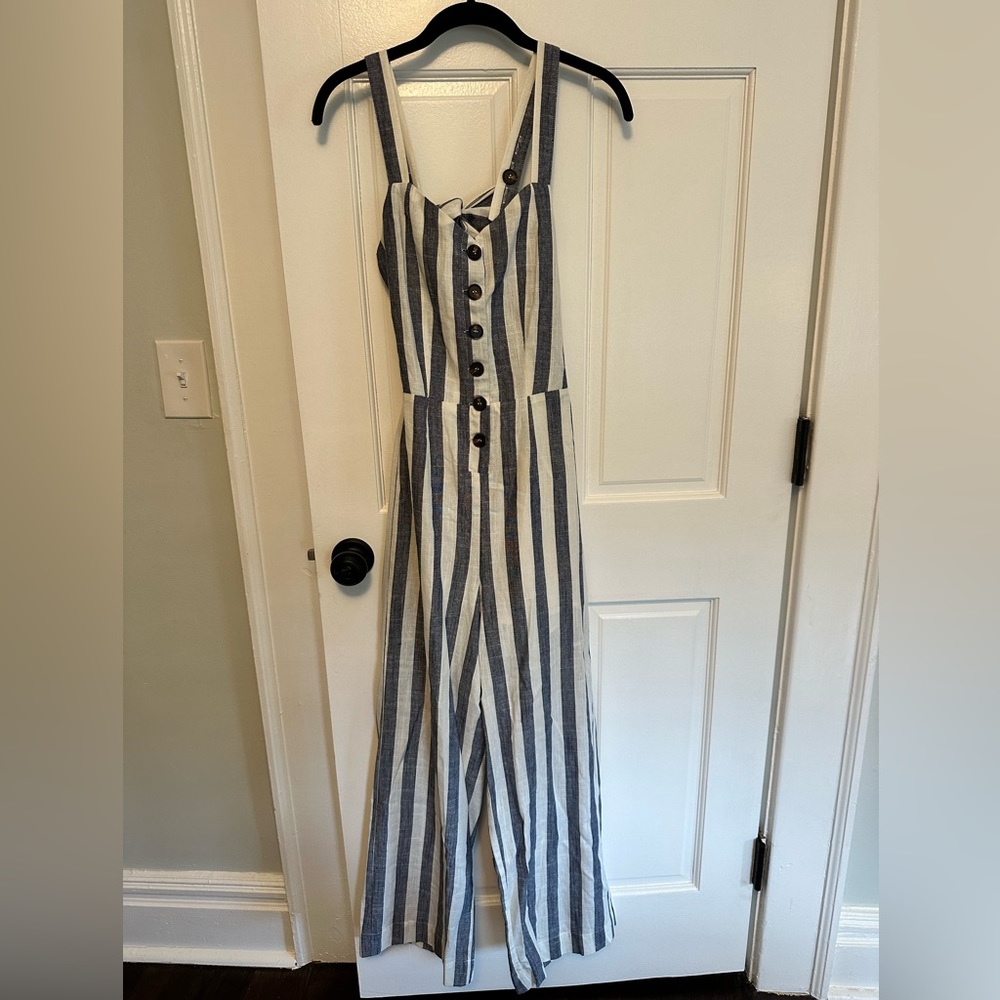 J.O.A Striped Jumpsuit